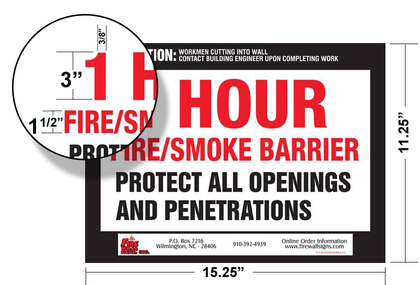 Fire Wall Sign Letter Size
