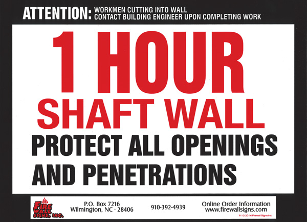 1 HR SHAFT WALL